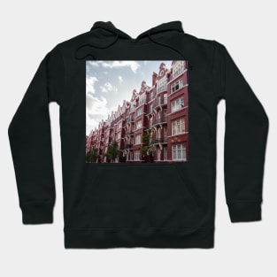 Red Victorian Houses In London Hoodie